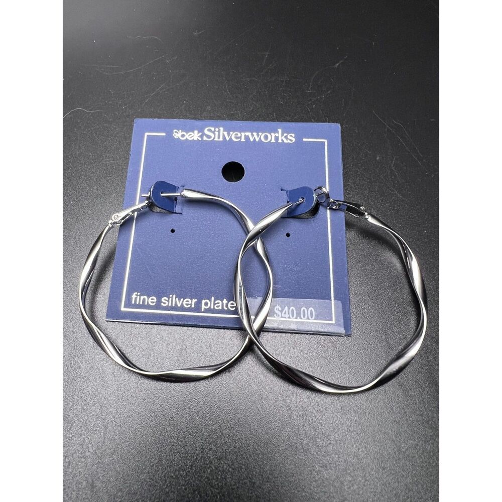 Large Silver Hoops - Picture 3 of 5